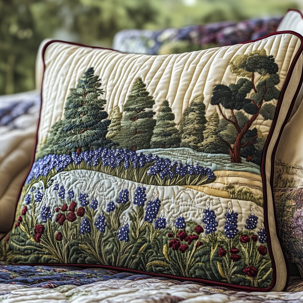 Texas Bloom Quilted Cushion Cover printed cushion cover