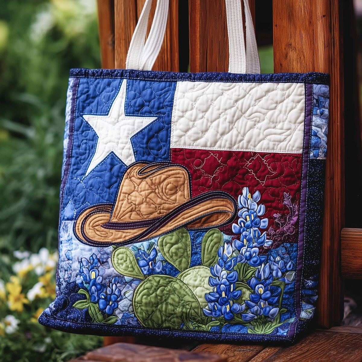 Texas Charm Quilted Tote Bag printed tote bag