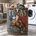 Texas Lone Star Rodeo Quilted Laundry Hamper printed laundry hamper