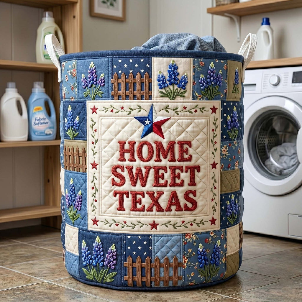 Texas Pride Quilted Laundry Hamper printed laundry hamper
