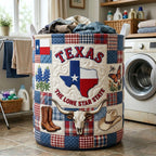 Texas Pride Quilted Laundry Hamper printed laundry hamper