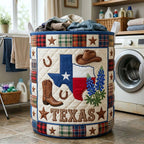 Texas Pride Quilted Laundry Hamper printed laundry hamper