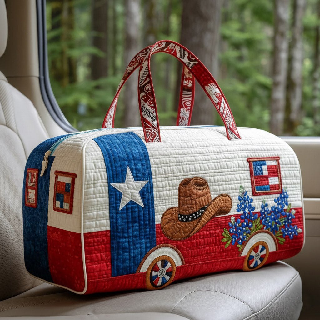 Texas Pride Ride Quilted Duffle Bag printed duffle bag