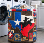 Texas Rodeo Map Quilted Laundry Hamper printed laundry hamper