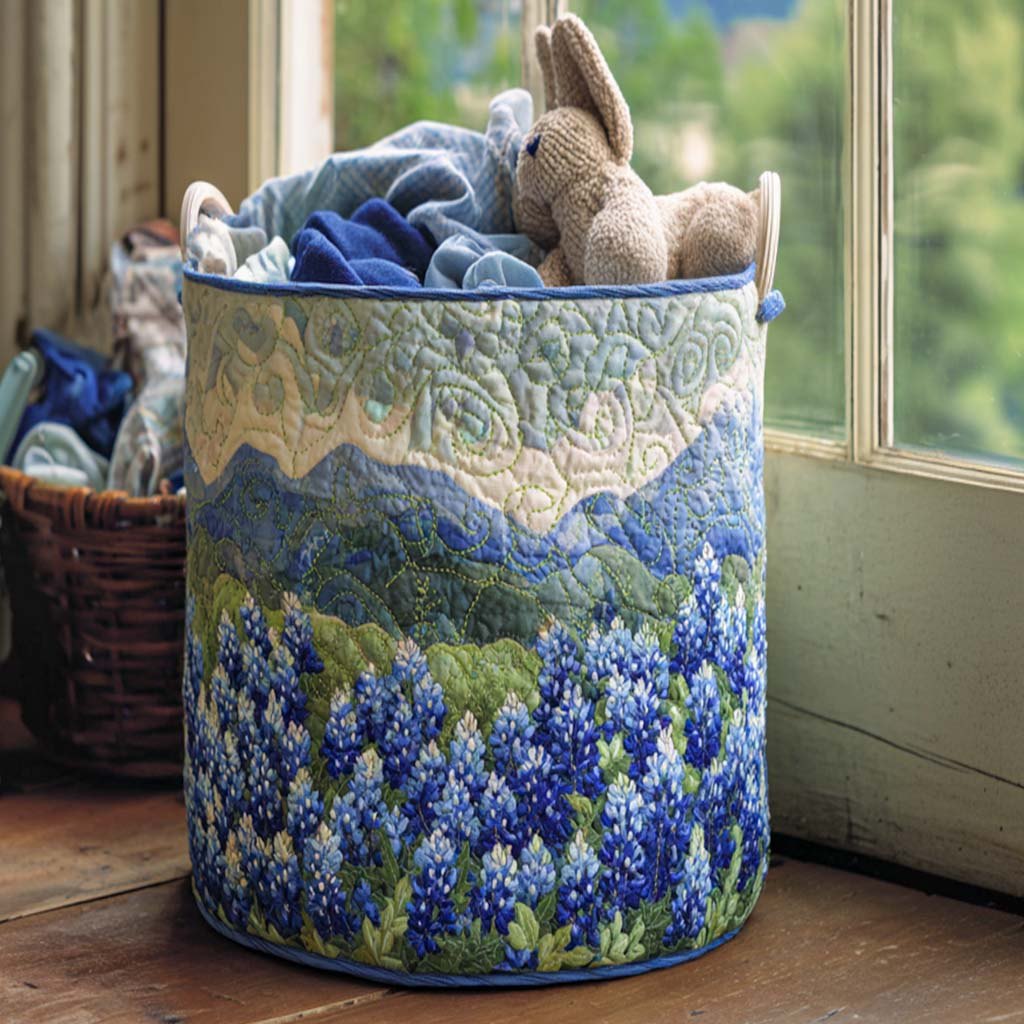 Texas Spring Glory Quilted Laundry Hamper printed laundry hamper