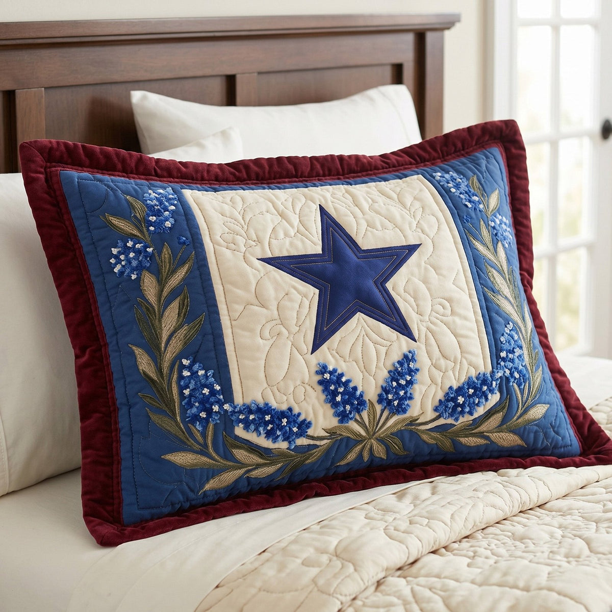 Texas Star Quilted Bedding Cushion Cover printed cushion cover