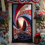The Brave New Vista Quilted Door Curtain printed door curtain