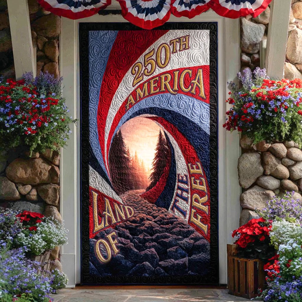 The Brave New Vista Quilted Door Curtain printed door curtain