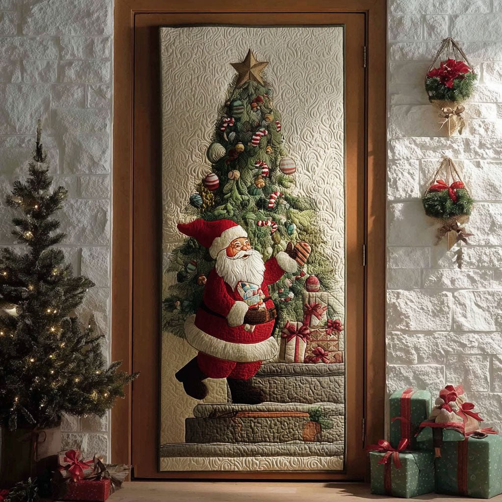 The Christmas Climber Quilted Door Curtain printed door curtain