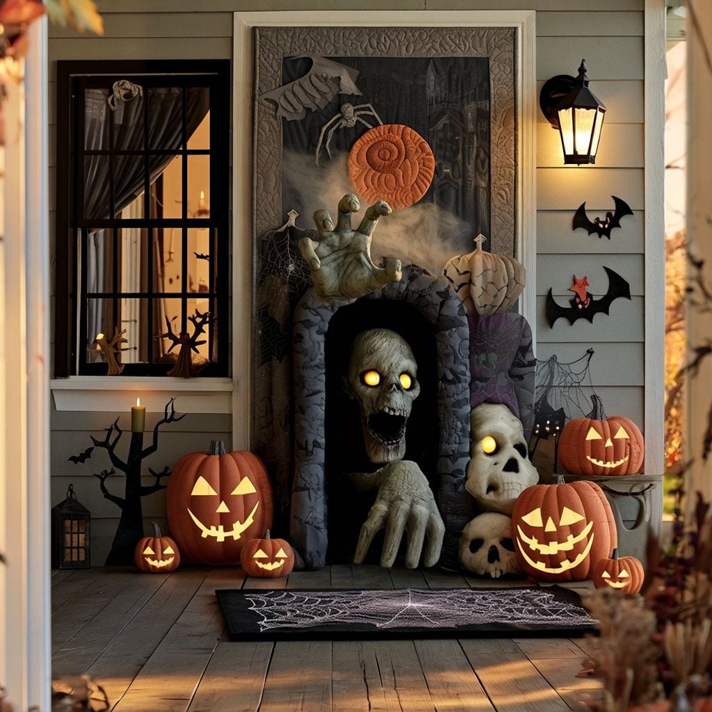 The Crawling Haunt Quilted Door Cover printed quilted door curtain