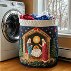 The Holy Family Quilted Laundry Hamper printed laundry hamper