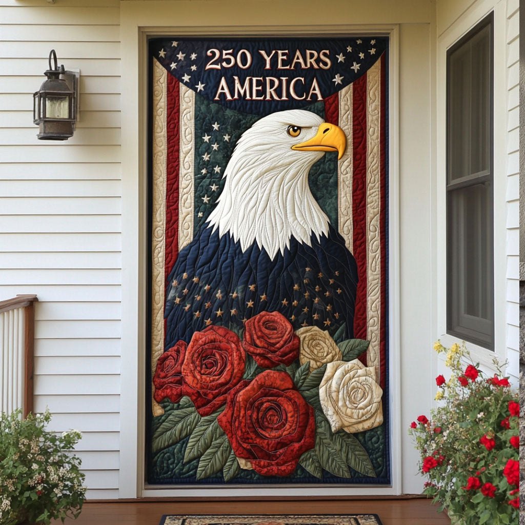 The Independence Mosaic Quilted Door Curtain printed door curtain
