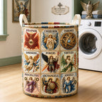 The Nine Choirs of Angels Quilted Laundry Hamper printed laundry hamper