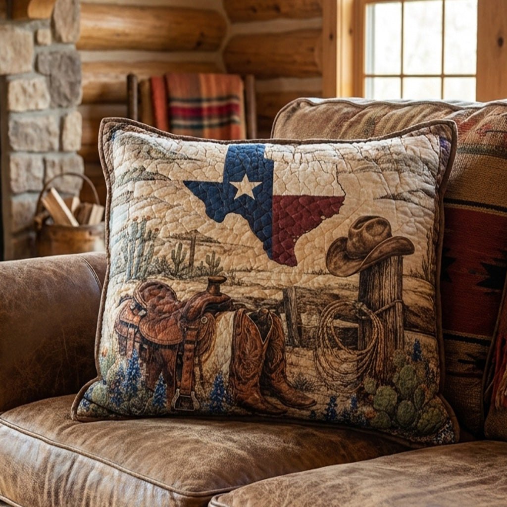 The Rustic Rodeo Quilted Cushion Cover printed cushion cover