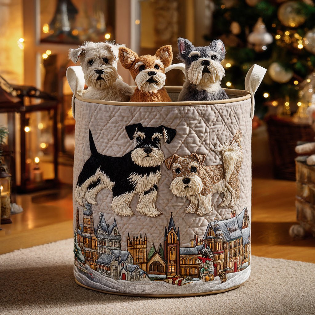 The Schnauzer Soul Quilted Laundry Hamper printed laundry hamper