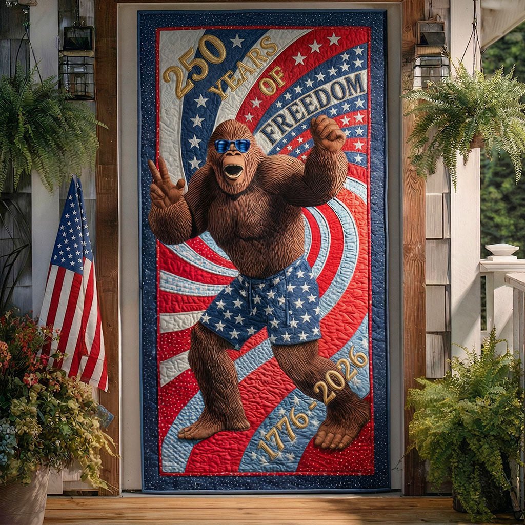 The Sovereign Squatch Quilted Door Curtain printed door curtain