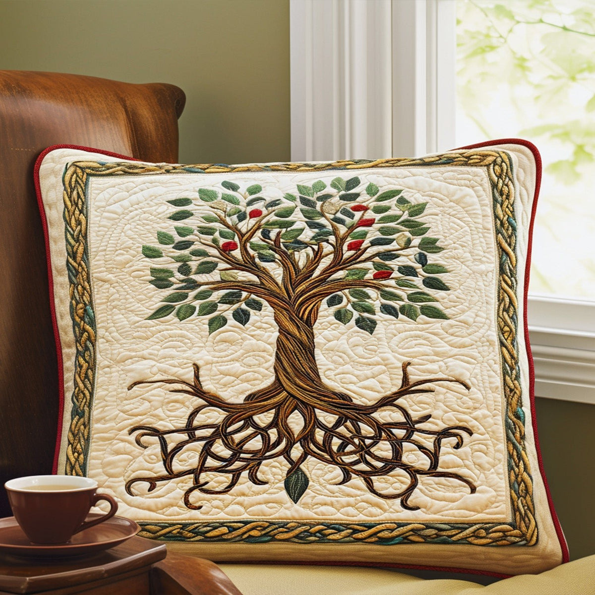 The Timeless Tree Quilted Bedding Cushion Cover printed cushion cover