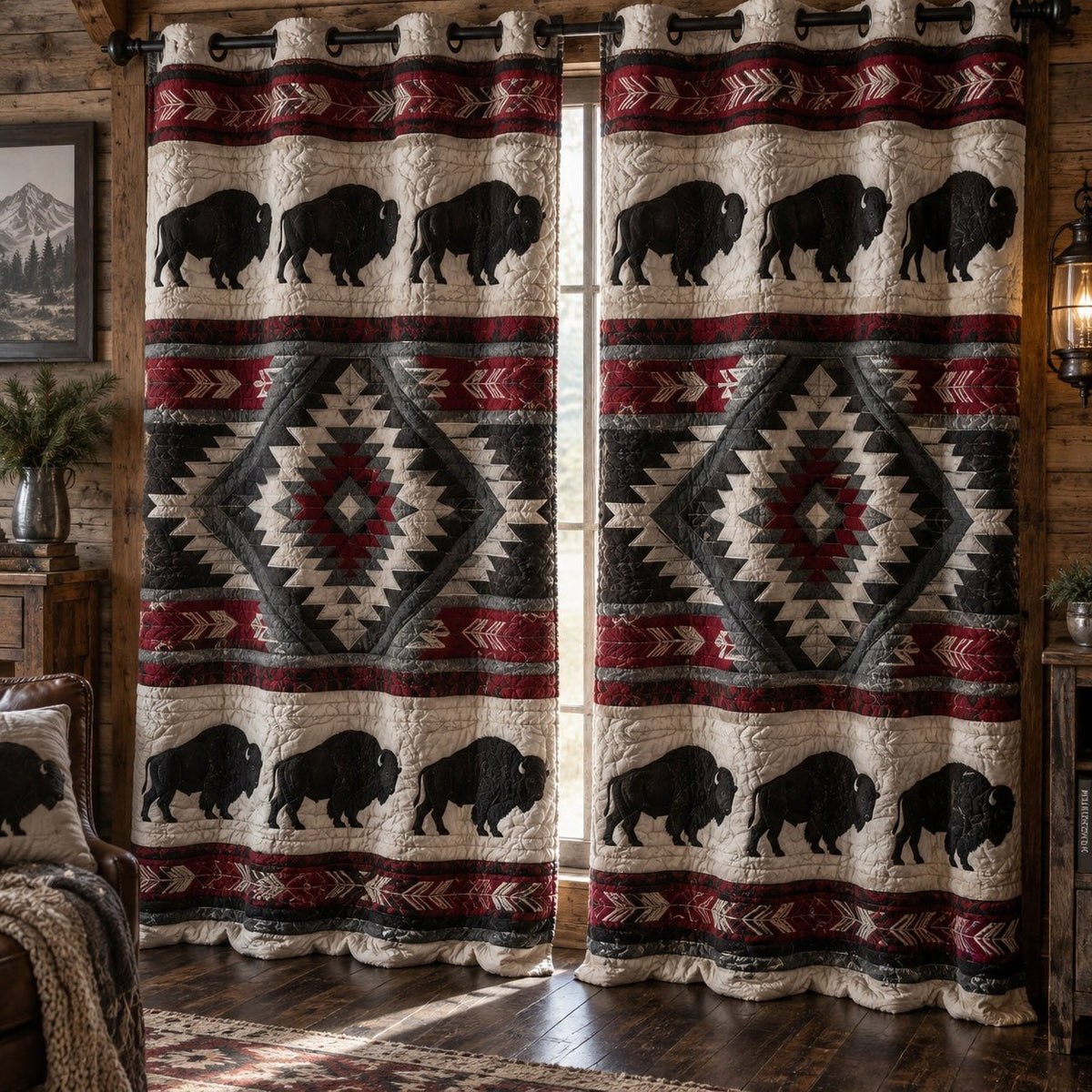 Thunder Plains Arrow Quilted Curtains printed door curtain