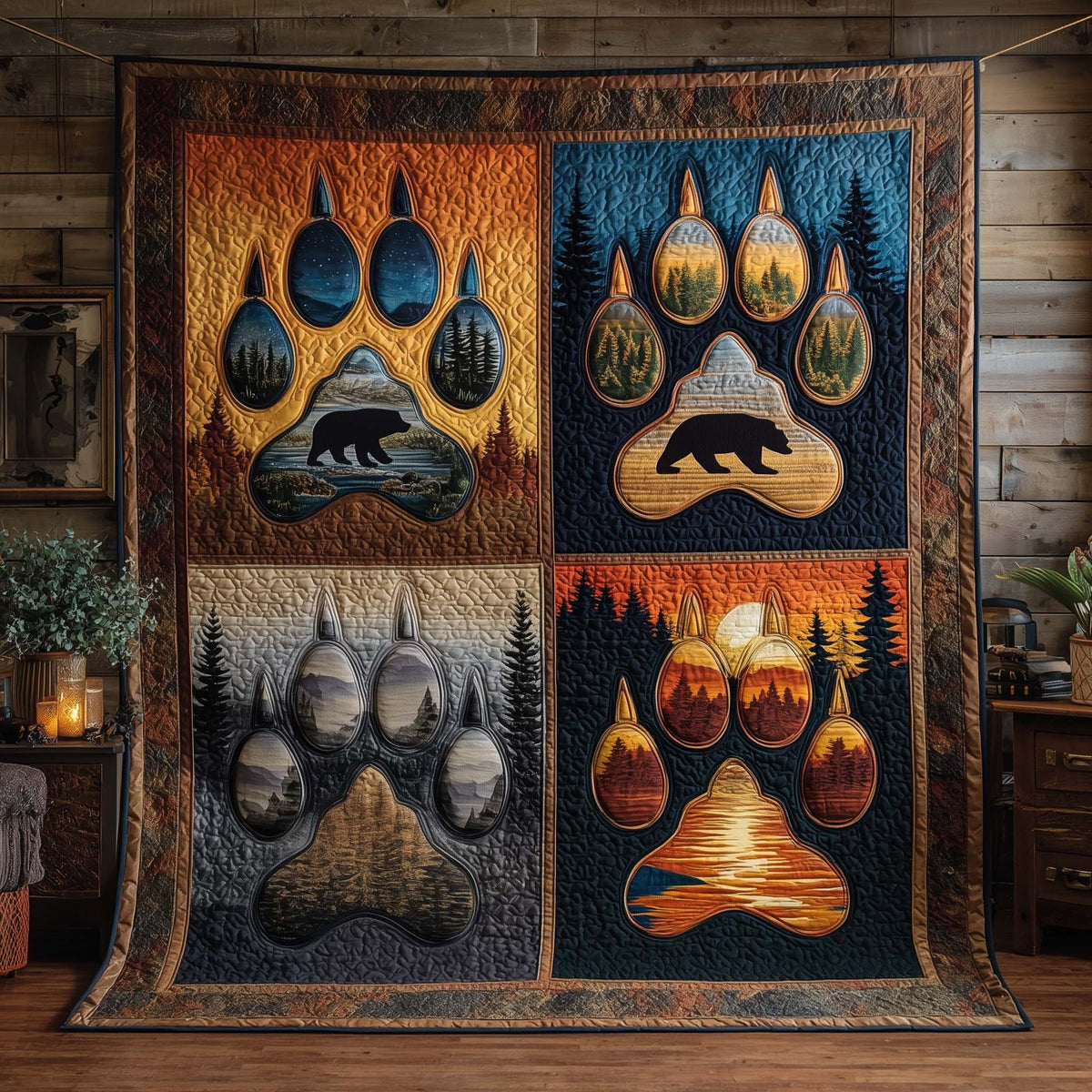 Timber Trail Quilted Blanket printed blanket