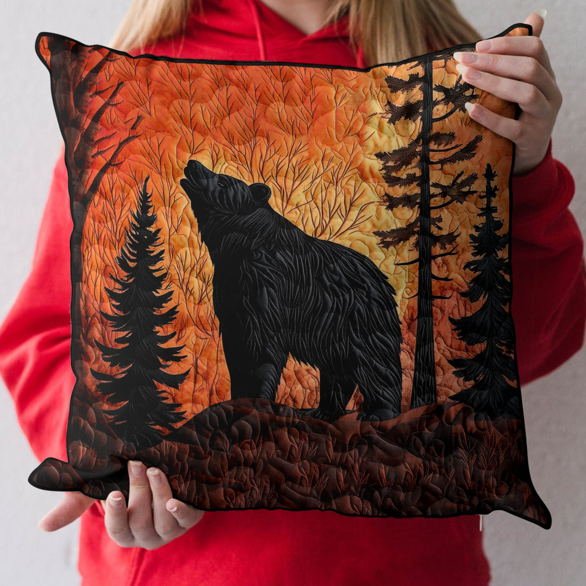 Timber Trail Quilted Cushion Cover printed cushion cover