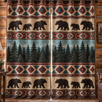 Timberline Bear Roam Quilted Curtains printed door curtain