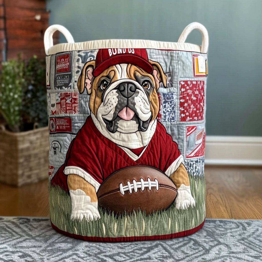 Touchdown Bulldog Spirit Quilted Laundry Hamper printed laundry hamper