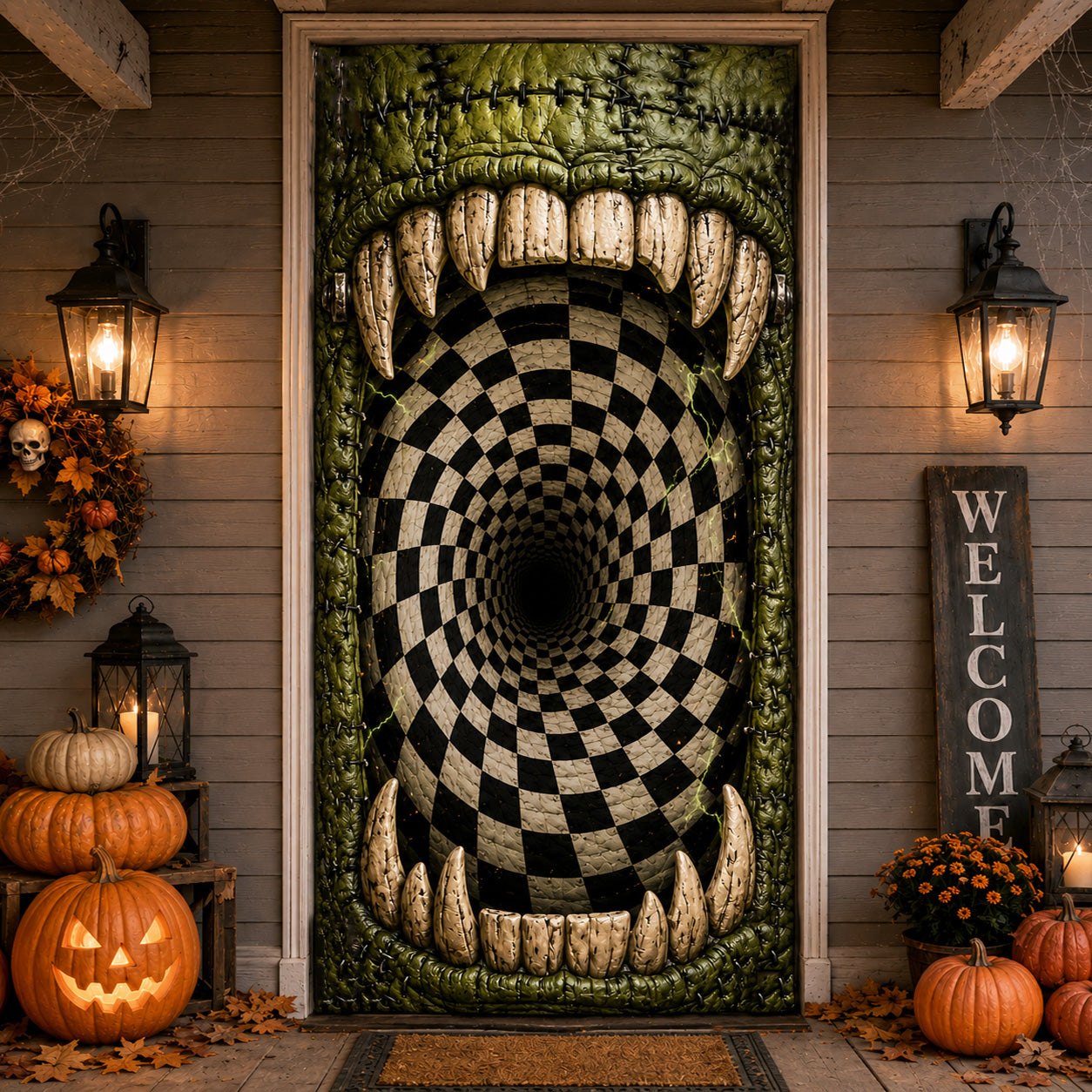 Toxic Vortex Quilted Door Cover printed quilted door curtain