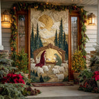 Tranquil Manger Quilted Door Curtain printed door curtain