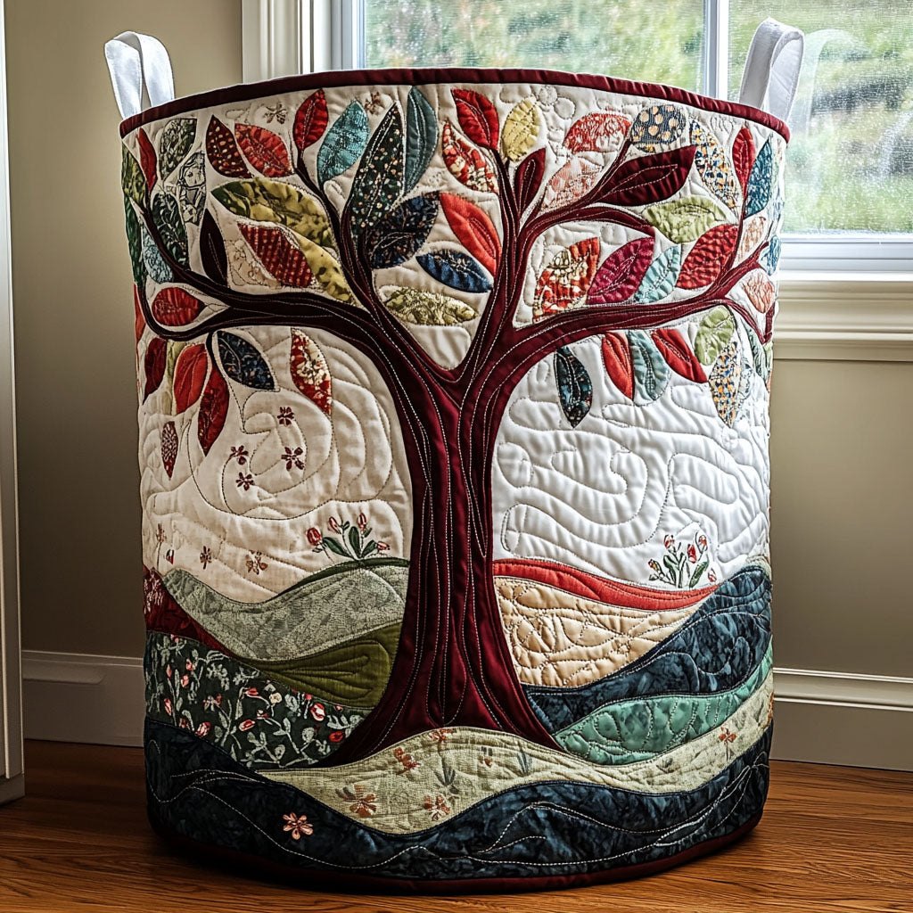 Tree Glow Quilted Laundry Hamper printed laundry hamper