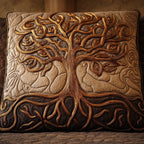 Tree of Harmony Quilted Cushion Cover printed cushion cover