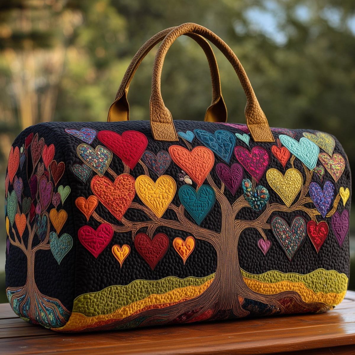 Tree Of Heart Quilt Duffle Bag printed duffle bag
