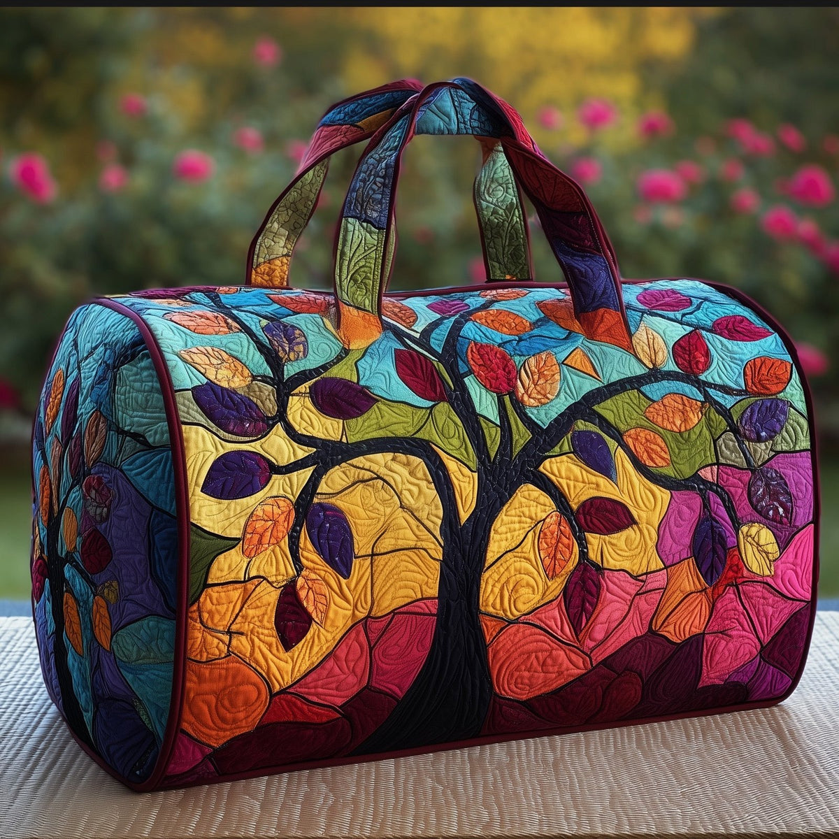 Tree Of Life Quilted Duffle Bag printed duffle bag