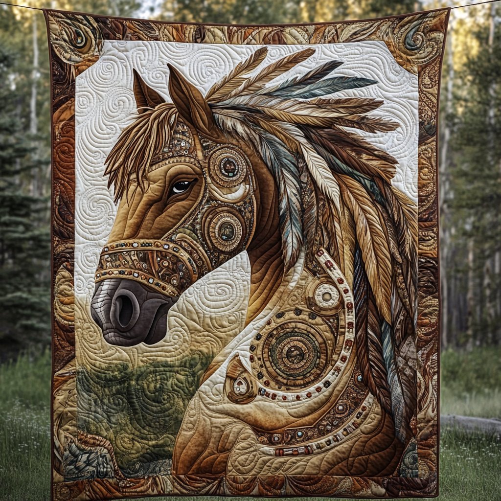 Tribal Majesty Quilted Blanket printed blanket
