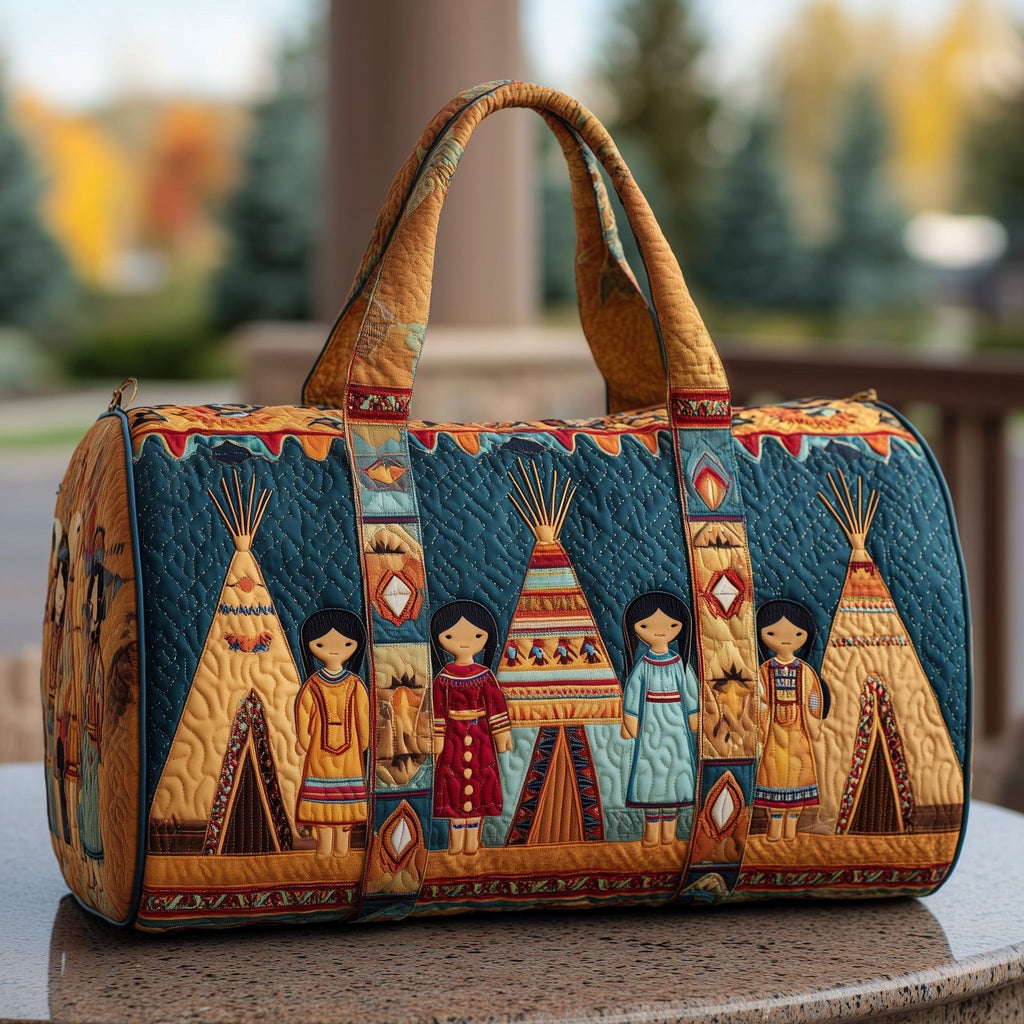 Tribal Spirit Quilted Duffle Bag printed duffle bag