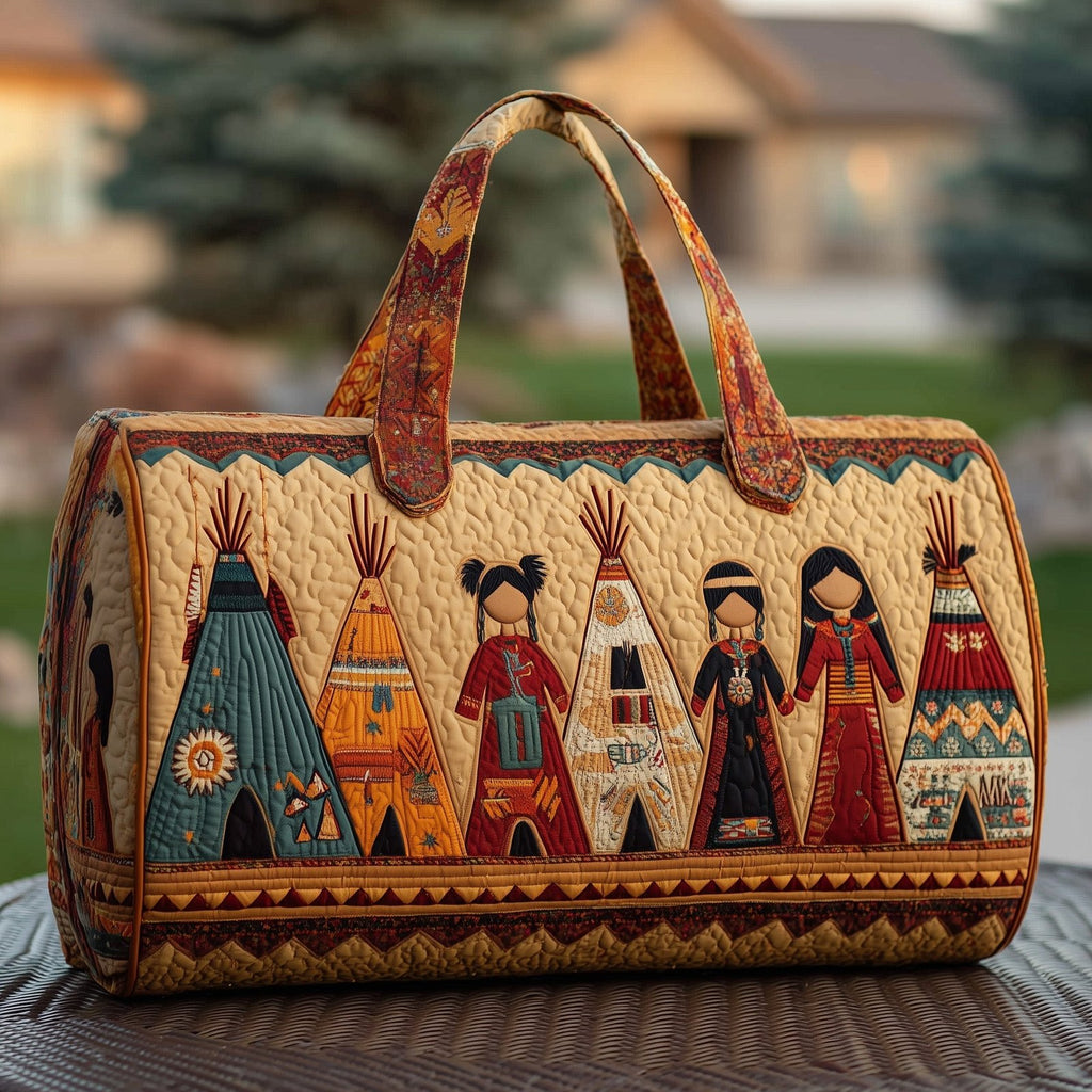 Tribal Spirit Quilted Duffle Bag printed duffle bag