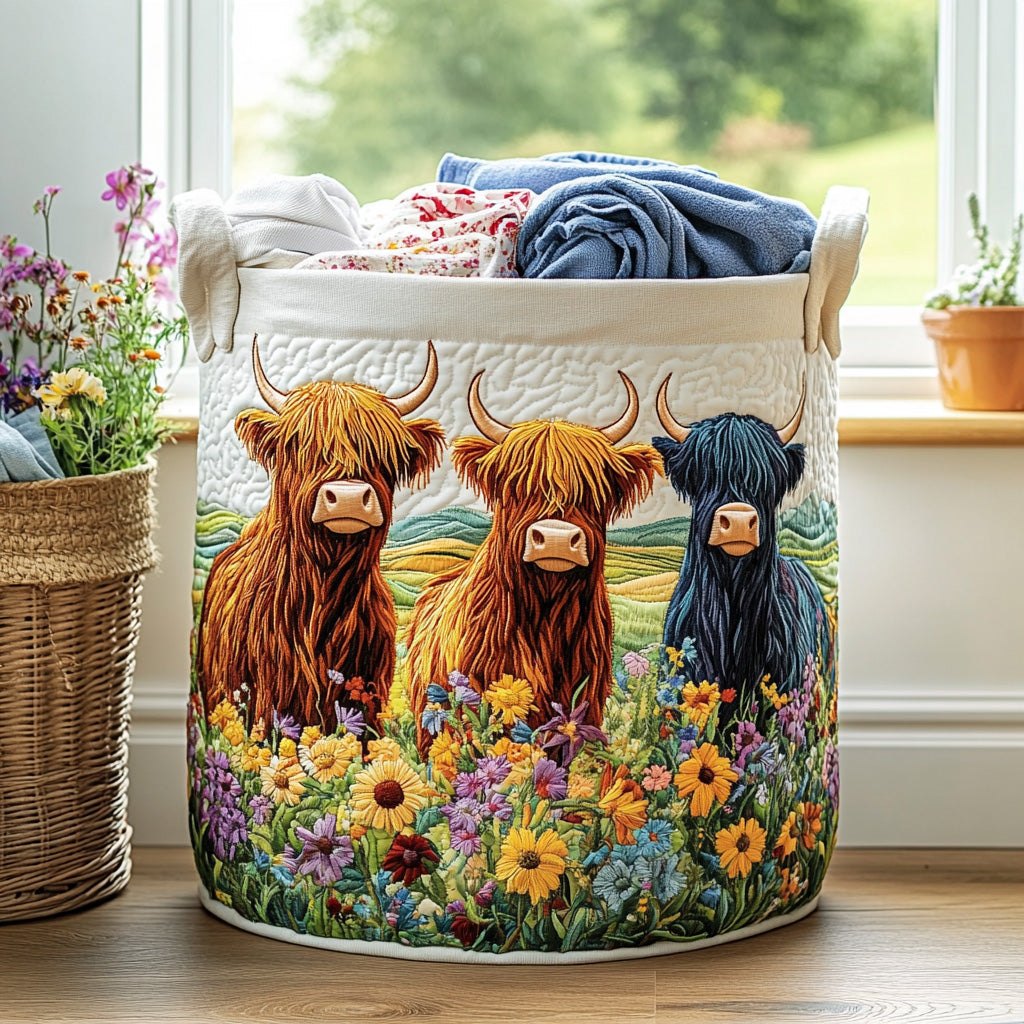Triple Charm Quilted Laundry Hamper printed laundry hamper