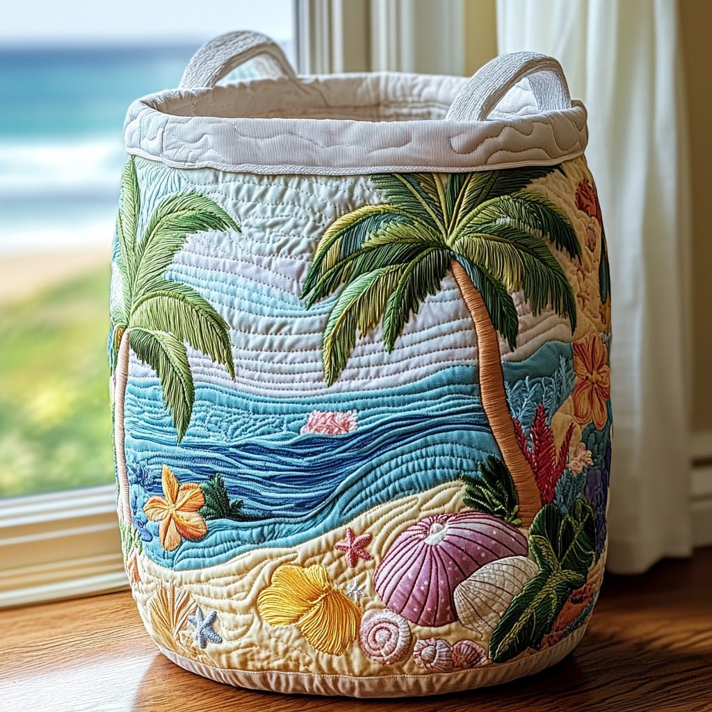 Tropic Haven Quilted Laundry Hamper printed laundry hamper