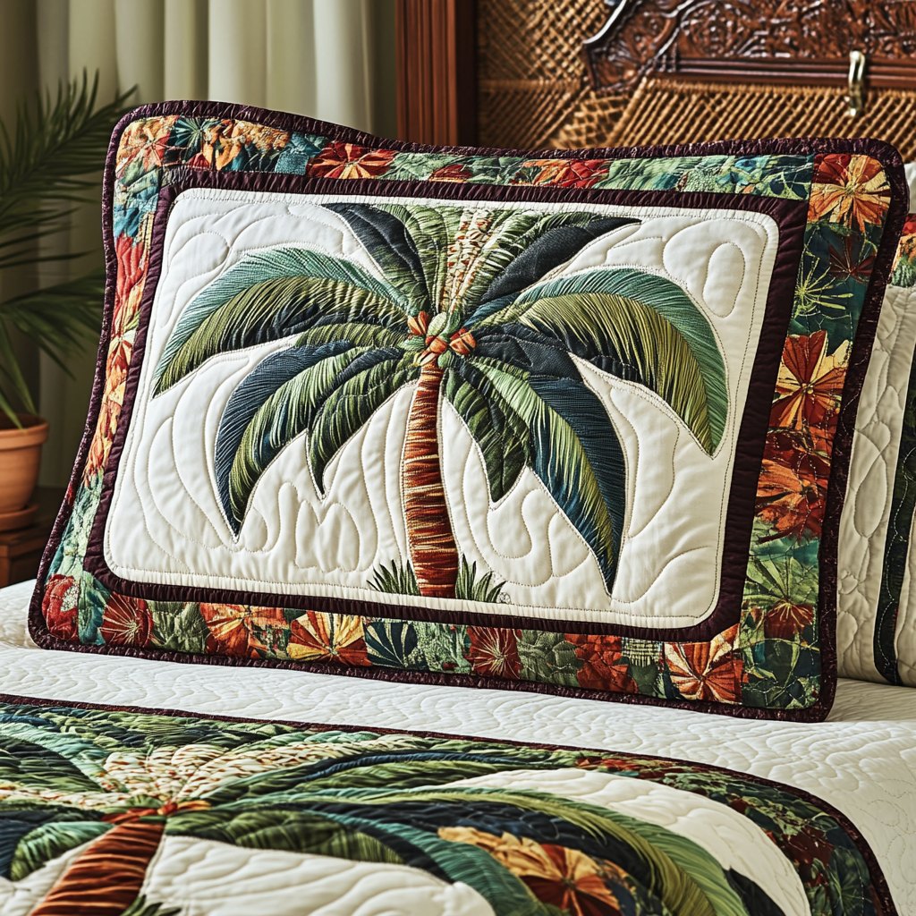Tropic Touch Quilted Bedding Cushion Cover printed cushion cover