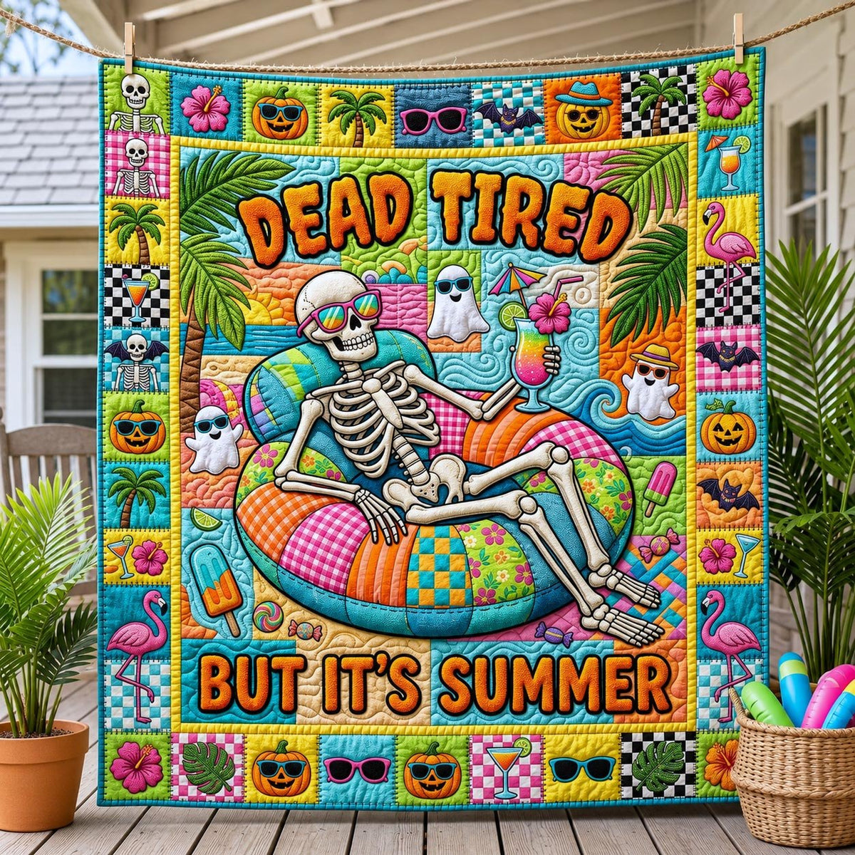 Tropical Haunt Quilted Blanket printed blanket