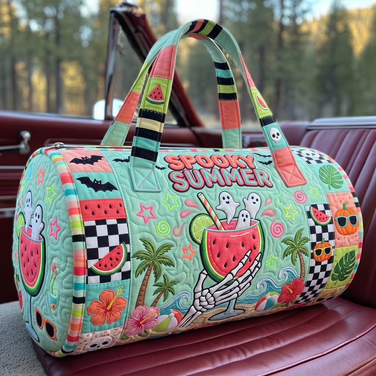Tropical Haunt Quilted Duffle Bag printed duffle bag