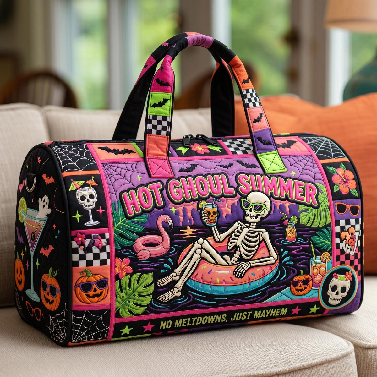 Tropical Haunt Quilted Duffle Bag printed duffle bag