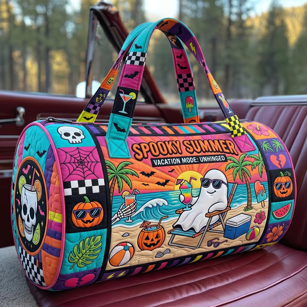 Tropical Haunt Quilted Duffle Bag printed duffle bag
