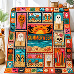 Tropical Summerween Quilted Blanket printed blanket
