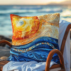 Tropical Tides Quilted Cushion Cover printed cushion cover