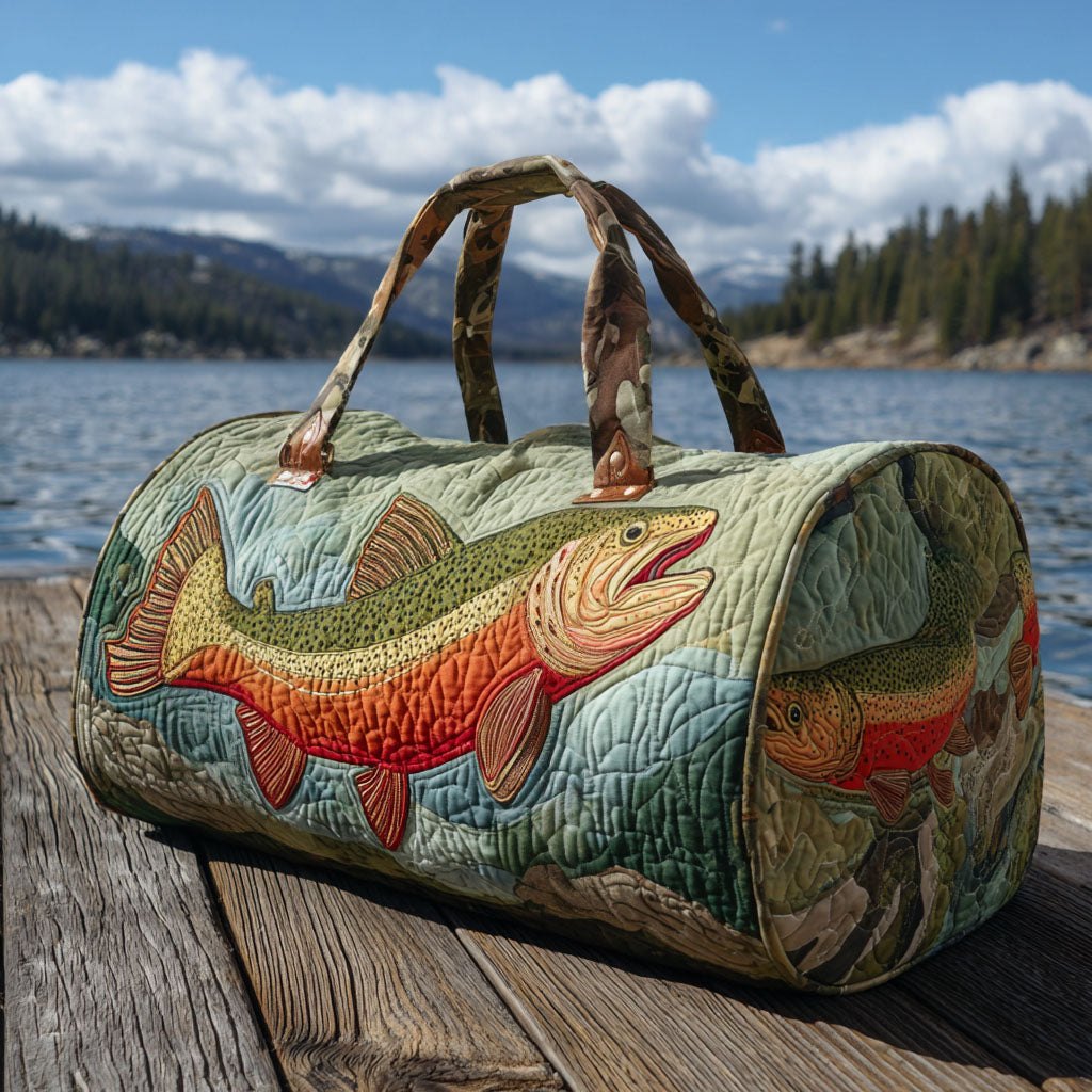 Trout Spirit Quilted Duffle Bag printed duffle bag