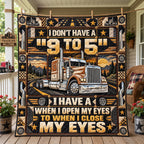 Trucker From Nine To Five Quilted Blanket printed blanket