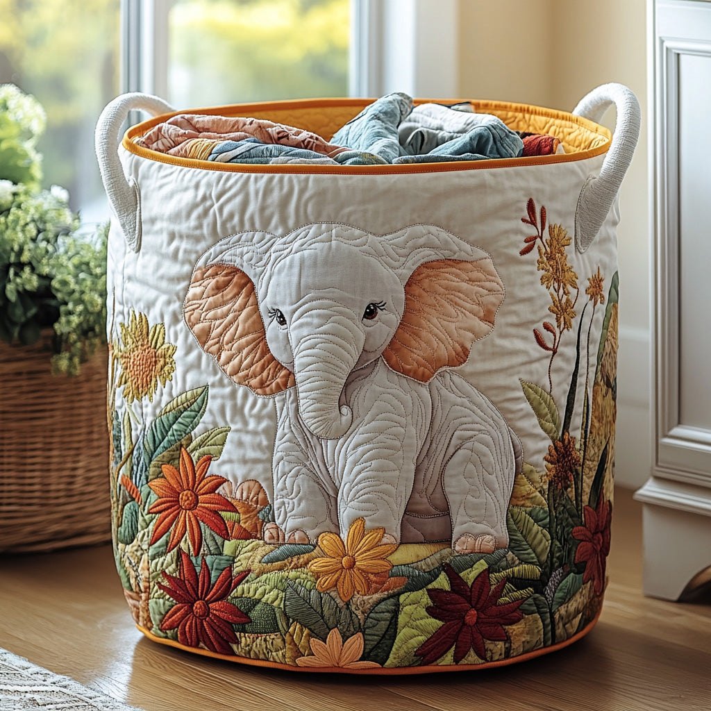 Trunkling Trail Quilted Laundry Hamper printed laundry hamper