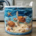 Turtle Couple Quilted Laundry Hamper printed laundry hamper