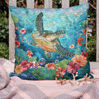 Turtle Cove Quilted Cushion Cover printed cushion cover