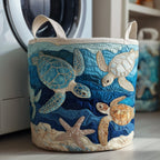 Turtle Drift Quilted Laundry Hamper printed laundry hamper